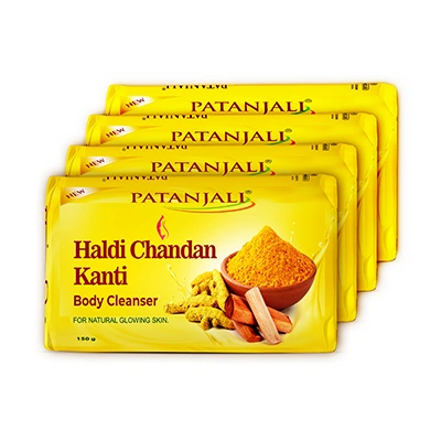 Patanjali Haldi Chandan Kanti Body Cleanser  150 G x 4 N