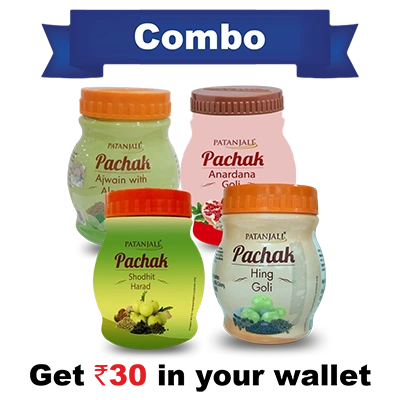 Digestive Health Combo - Pachak Anardana 100 G+ Pachak Hing Goli 100 G+ Pachak Shodhit Harad 100 G+ Pac0hak Ajwain With Aloevera 100g - Rs 30 Off