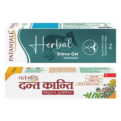 Combo Herbal Shave Gel + Dant kanti Natural toothpaste (50G+40G)