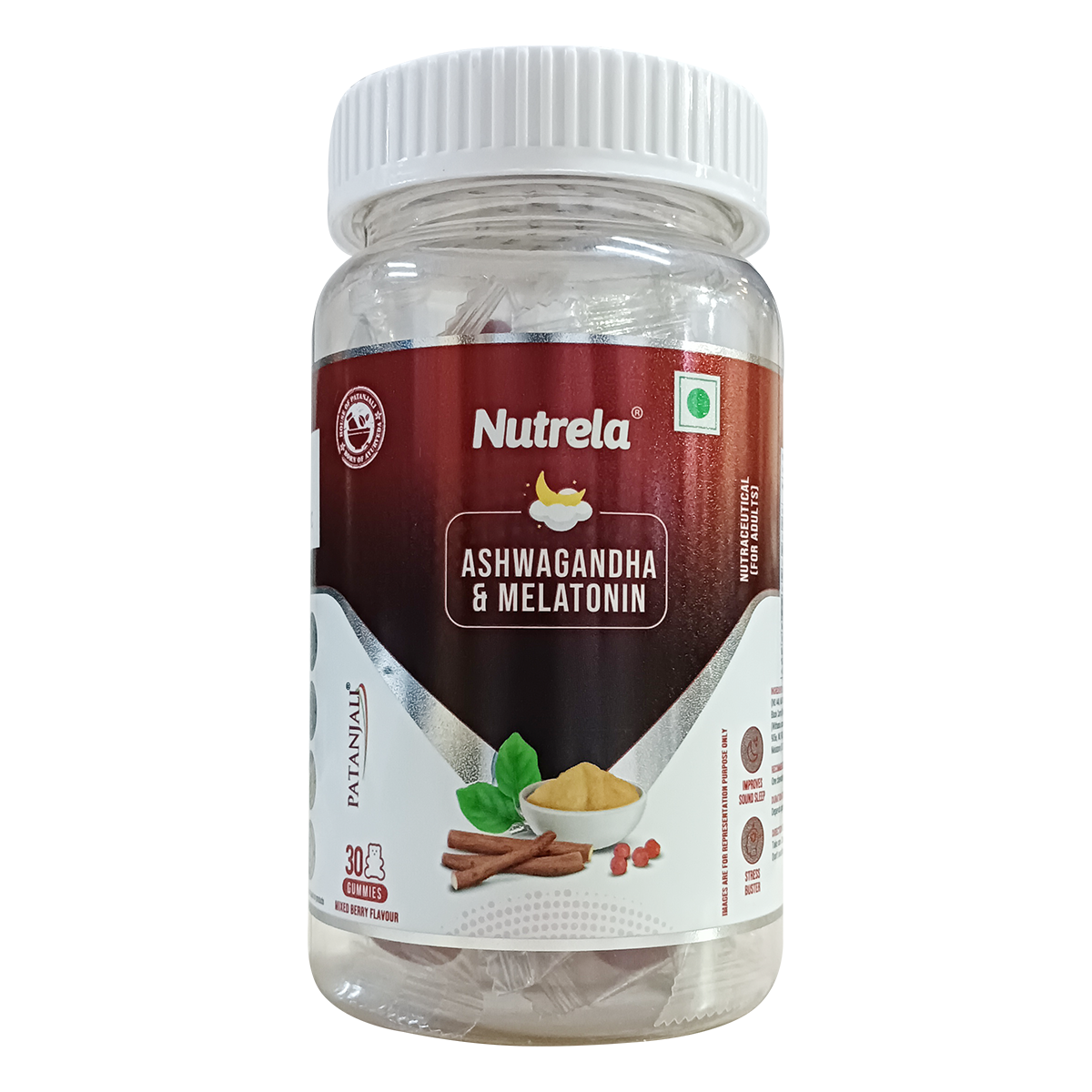 Nutrela Melatonin+ Ashwagandha Gummies- Mix Berry Flavour