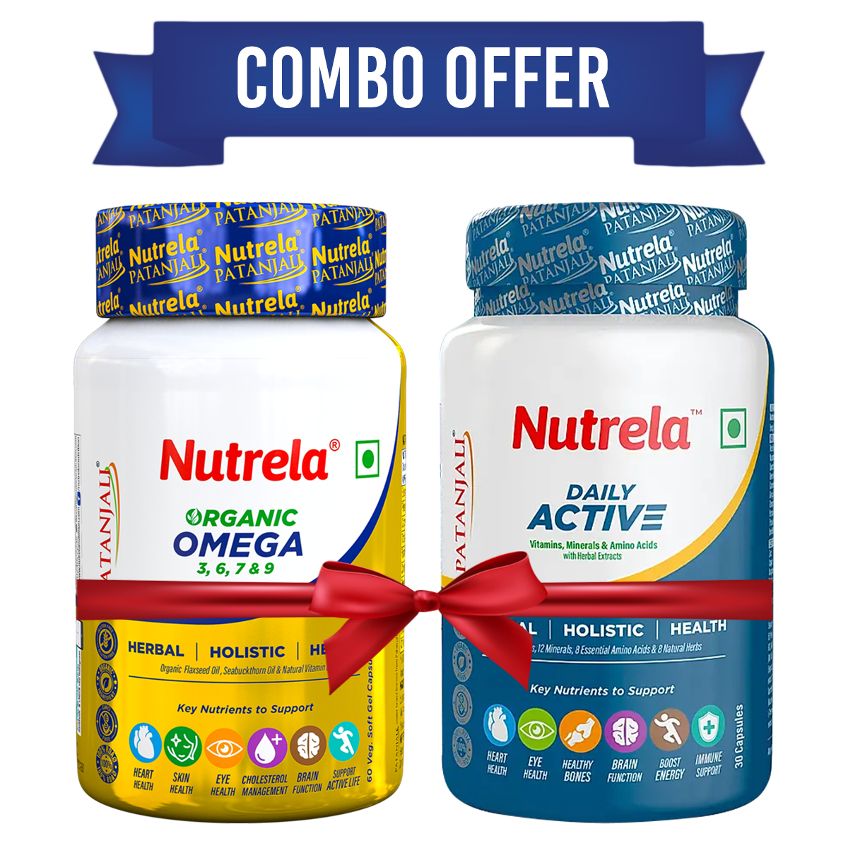 Combo Pat. Nutrela Daily Active + Omega 3 Softgel Capsule (30N+60N)