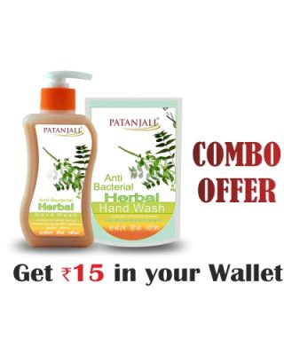 Combo- Herbal Hand Wash 250 ml+ Herbal Handwash (Refill Pack)200ml (Pack of 2)- Rs 15 Off