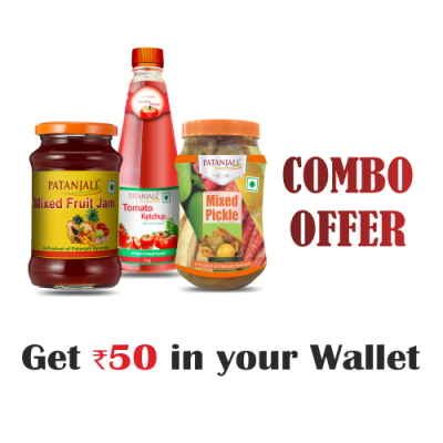 Sauce and Pickle Combo - Mixed Pickle 1 Kg+ Tomato Ketchup o&g 1 ltr(P)+ Mixed Fruit Jam 500gm- Rs 50 Off