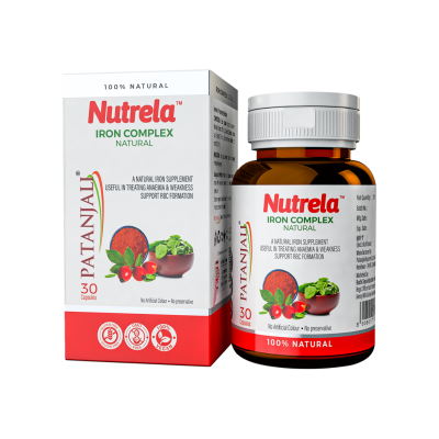 Patanjali Nutrela Natural Iron Complex for Anaemia, Weakness & RBC Formation | Capsule