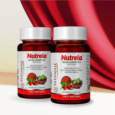 Patanjali Nutrela Natural Iron Complex for Anaemia, Weakness & RBC Formation | Capsule