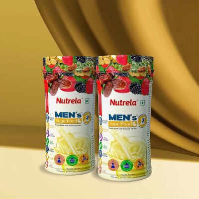 Patanjali Nutrela Men's Superfood (pack of 2) with Protein for Digestion & Immunity | Flavour Powder